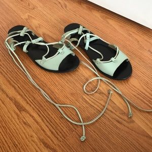 Light Green Topshop Lace Up Sandals Size 9